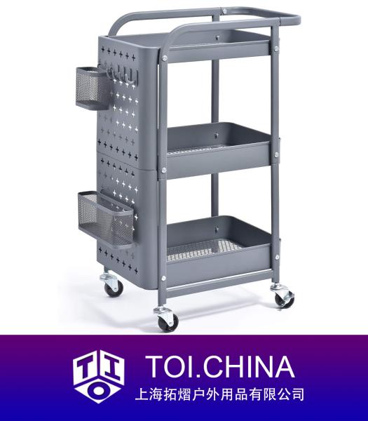 3 Tier Rolling Cart, Metal Utility Cart