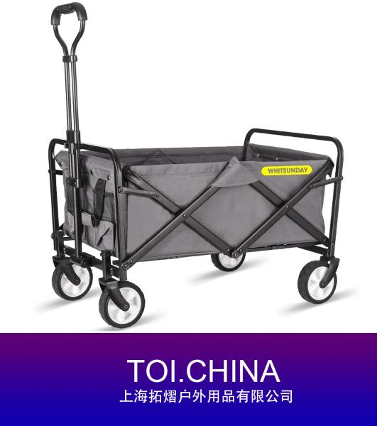 Collapsible Folding Garden Wagon, Outdoor Park Utility Wagon