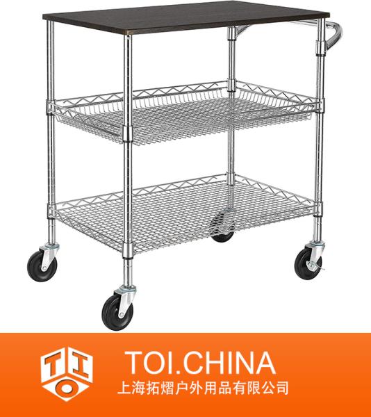 Commercial Grade Utility Cart, Wire Rolling Cart