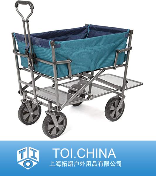 Double Decker Wagons Carts, Portable Lightweight Utility Carts