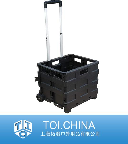 Foldable Rolling Pull Cart, Portable Carrier