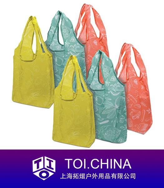 Foldable Shopping Bag，Eco Friendly Polyester Fabric Pouch