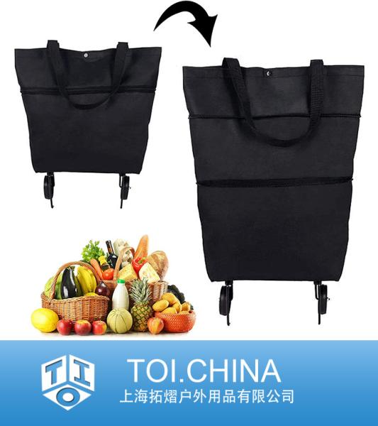 Foldable Shopping Cart, Zipper Grocery Cart