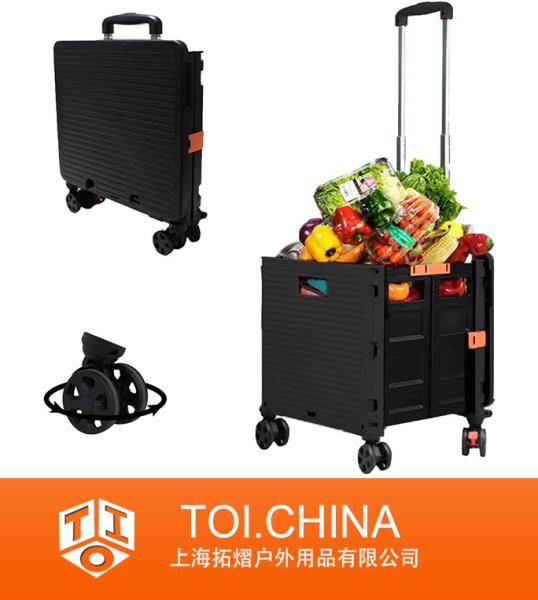 Foldable Utility Cart, Folding Portable Rolling Crate