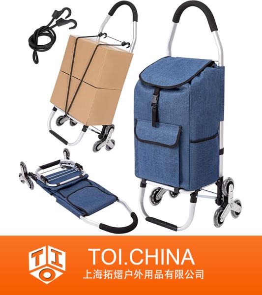 Folding Shopping Cart, Aluminum Folding Utility Trolley Dolly