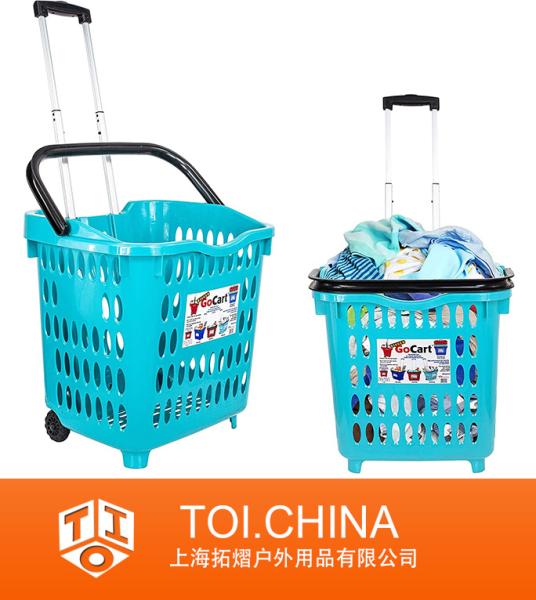 Grocery Cart, Rolling Shopping Laundry Basket
