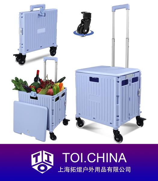 Large Capacity Collapsible Cart, Four Wheel Rolling Crate