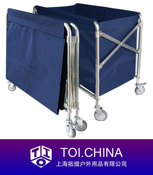 Laundry Cart with Wheels, Heavy Duty Collapsible Laundry Cart