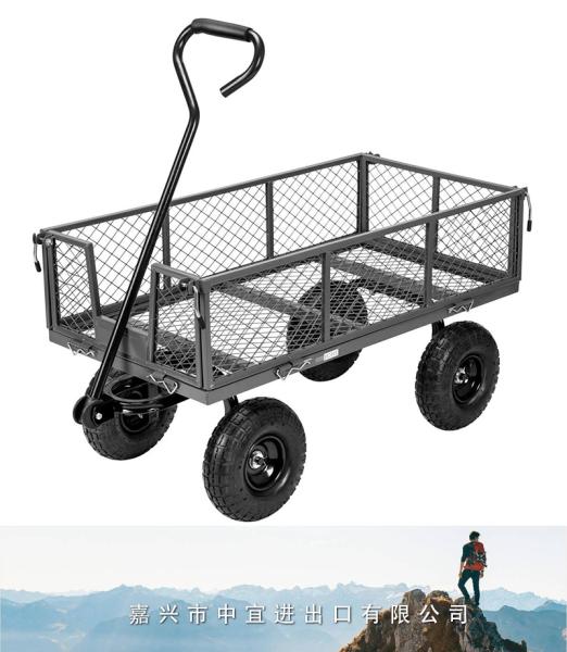 Mesh Steel Garden Cart, Folding Utility Wagon