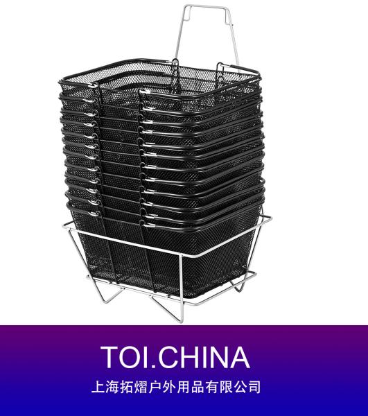 Metal Shopping Basket, Portable Wire Shopping Basket