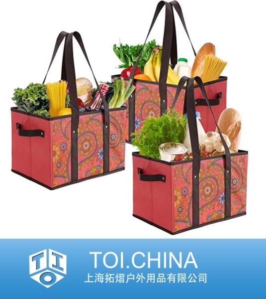 Reusable Grocery Bag, Collapsible Grocery Shopping Box