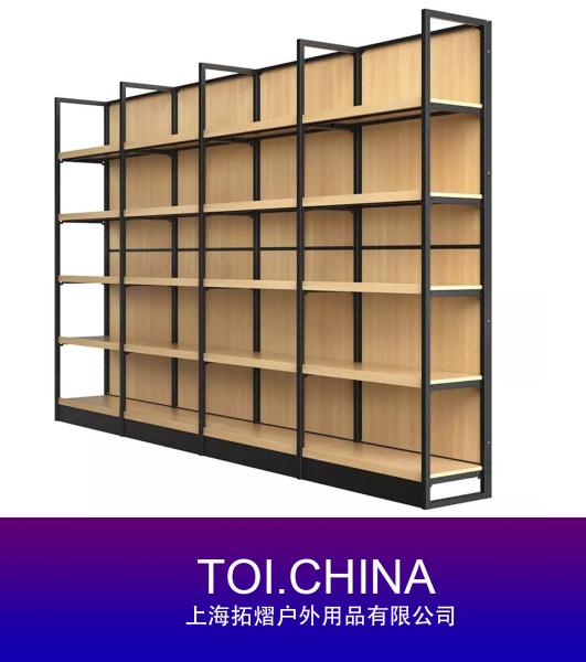 Single Sided Wooden Supermarket Shelves