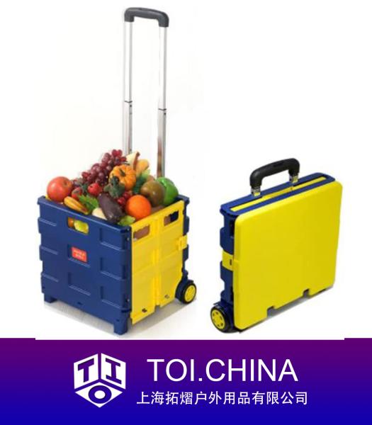 Two Wheels Folding Trolley, Supermarket Shopping Cart