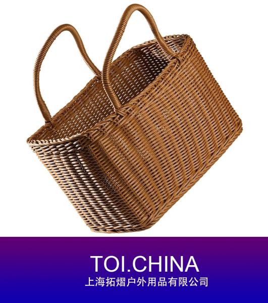 Woven Straw Basket, Grocery Basket